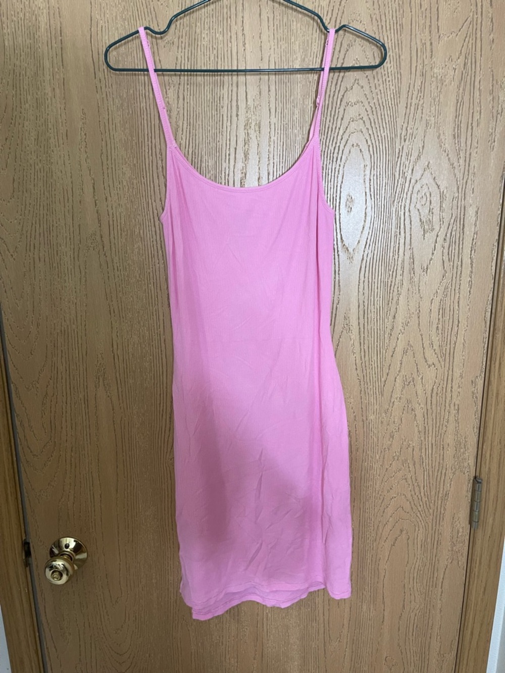 SKIMS Light Pink Stretch Slip Chemise with Thin Straps